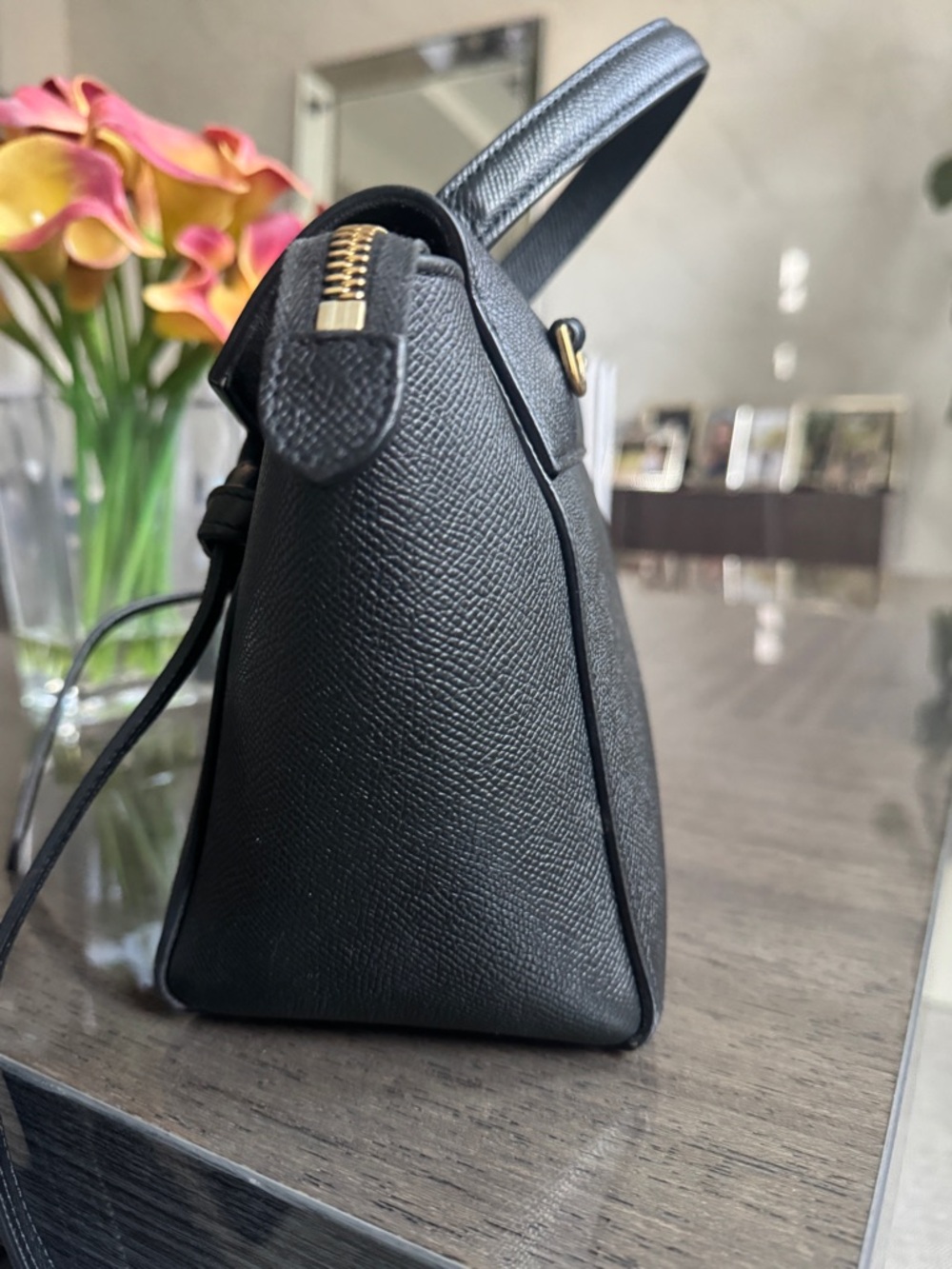 Celine Black Leather Nano Belt Bag with Gold Hardware - Picture 5 of 11